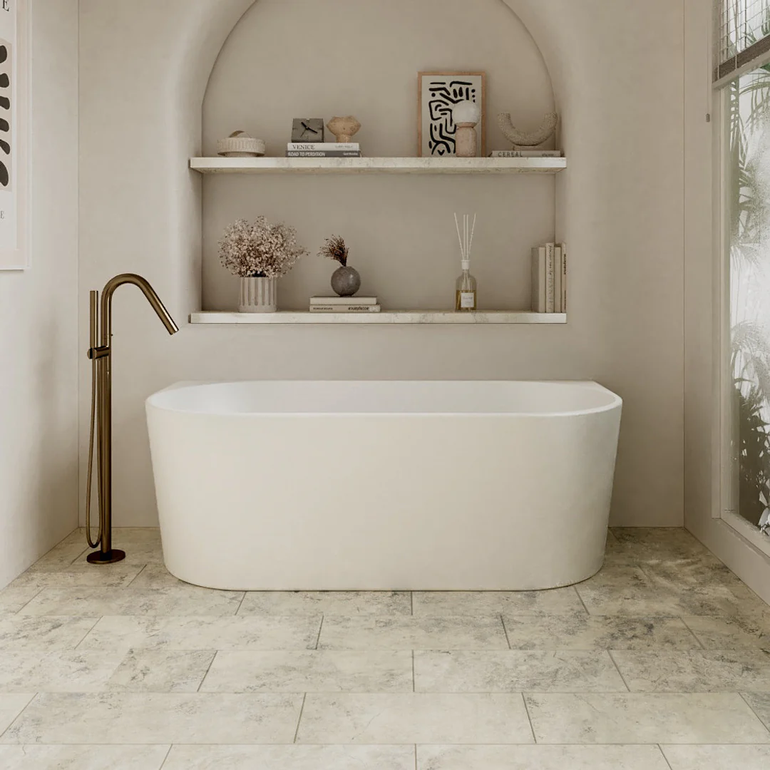 Cassa Design Auris Back To Wall Bath Matte White 1400mm