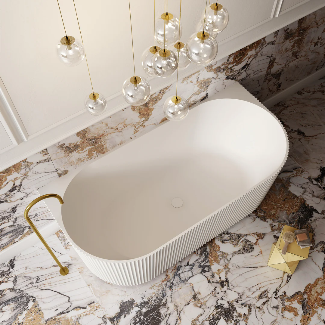 Cassa Design Auris Back To Wall Bath Matte White 1400mm - Image 4