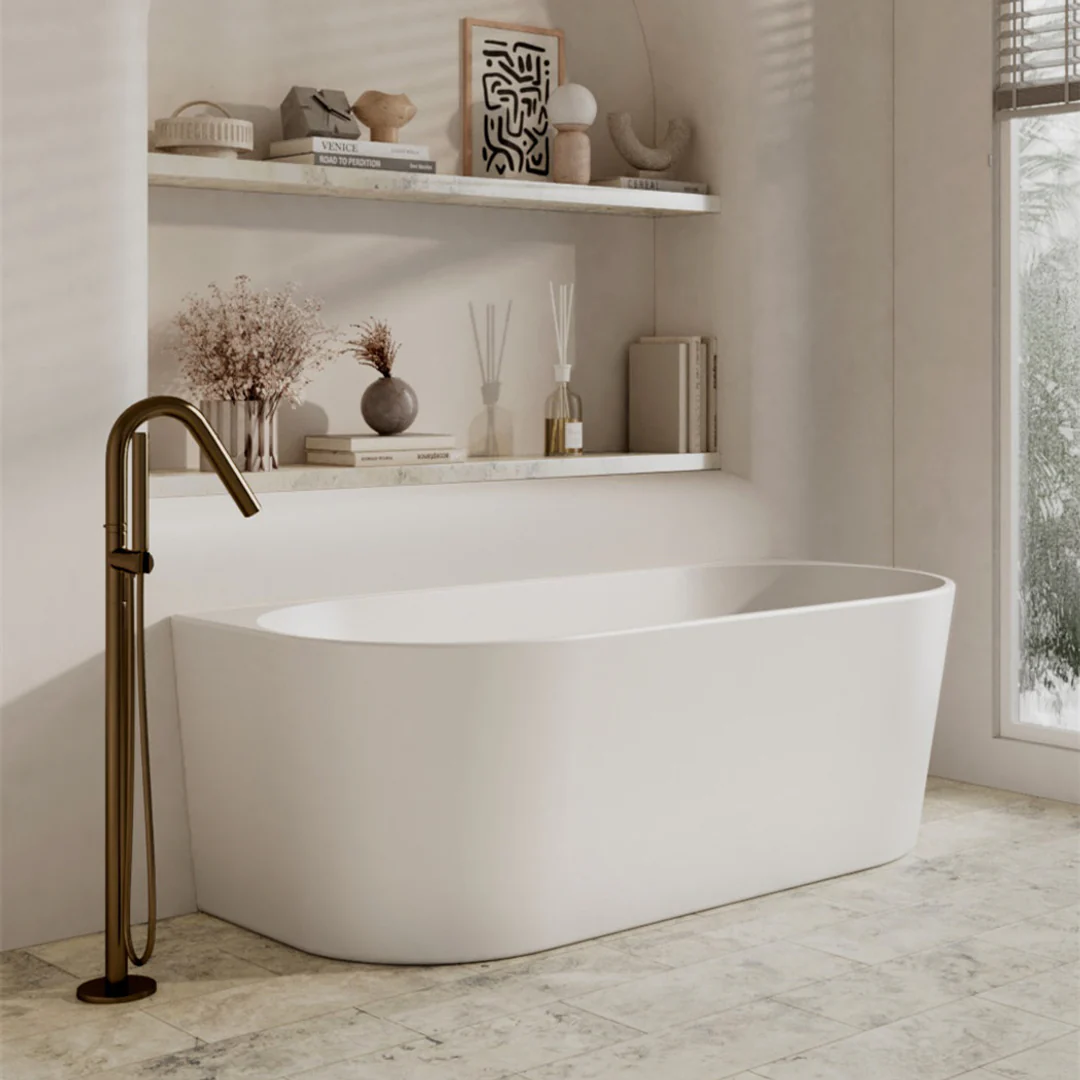 Cassa Design Auris Coner Back To Wall Bath Left Hand Corner Matte White 1500mm - Image 4