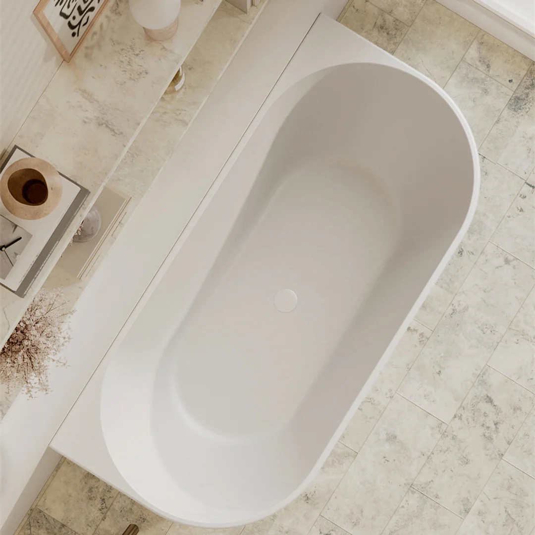 Cassa Design Auris Coner Back To Wall Bath Left Hand Corner Matte White 1500mm - Image 5