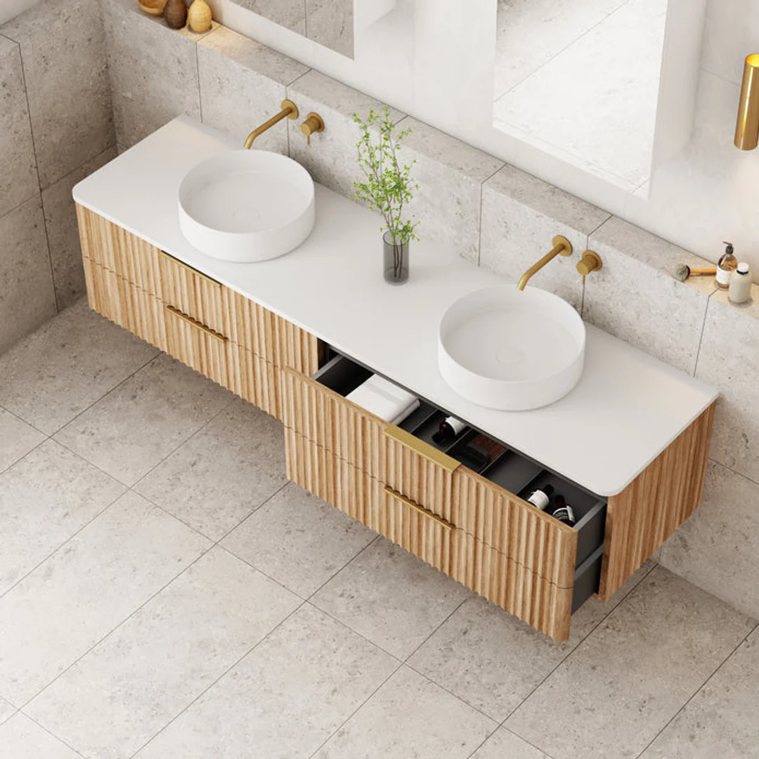 Cassa Design Gravity 1800 Wall Hung Vanity 4 Drawers Walnut - Image 4