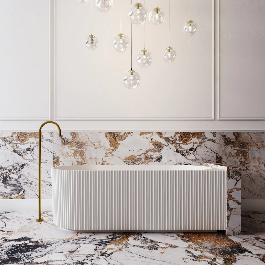 Cassa Design VGroove Corner Back To Wall Bath Right Hand Corner Matte White 1700mm - Image 2