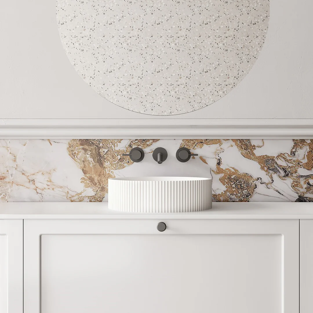 Cassa Design V-Groove Round Above Counter Basin Matte White - Image 2