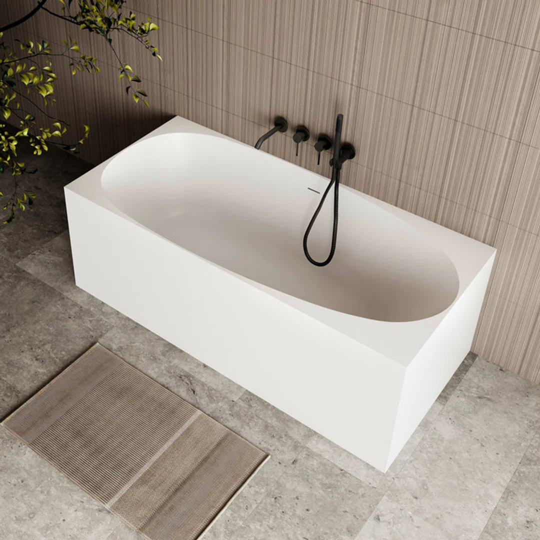 Cassa Design New Multi Square Corner Back To Wall Bath Gloss White 1400mm - Image 4
