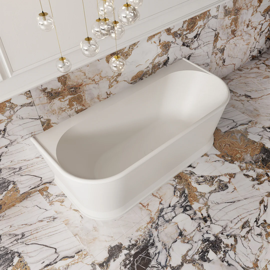 Cassa Design Westminster Back To Wall Bath Matte White 1700mm - Image 3
