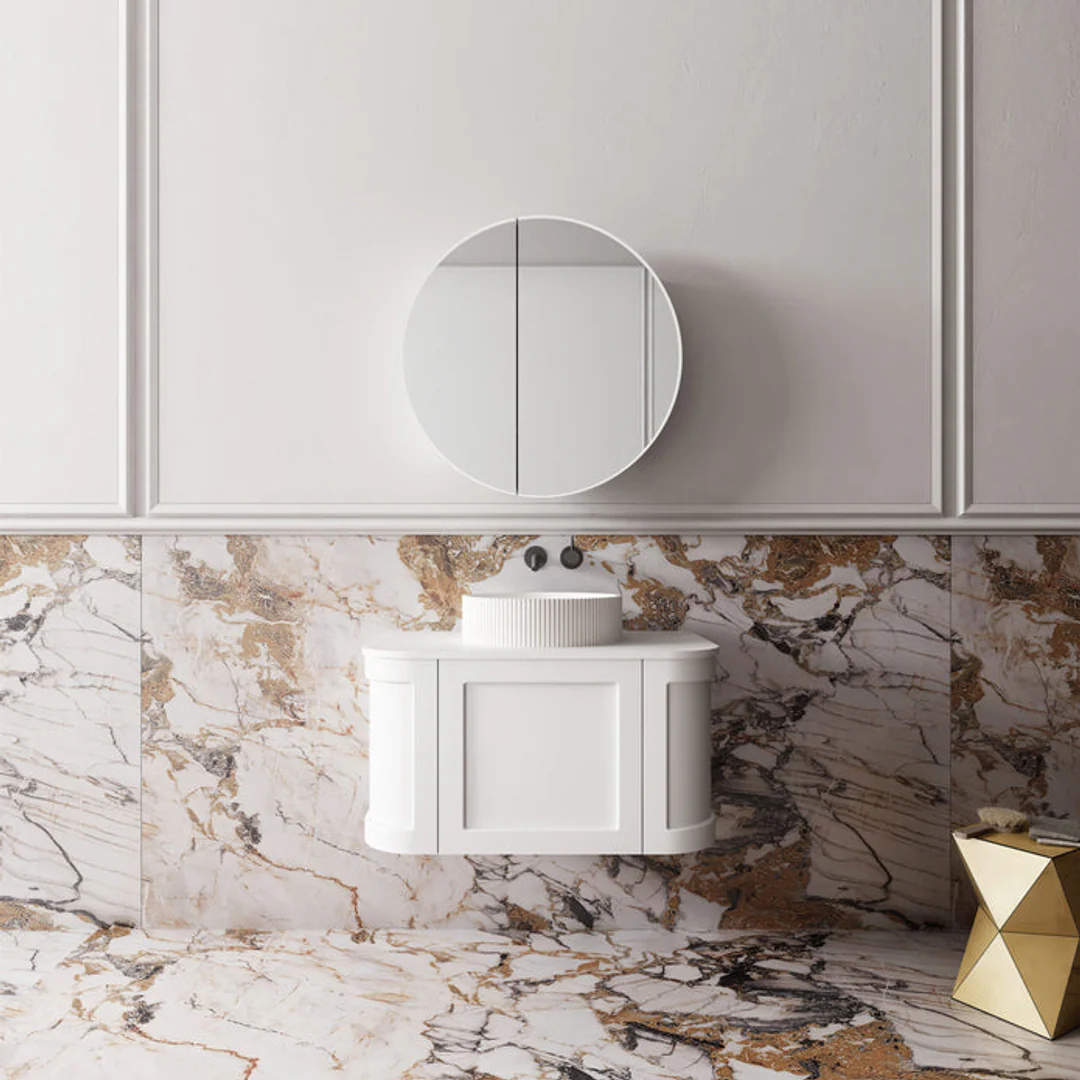 Cassa Design Westminster 750mm Curved Wall Hung Vanity 20mm Solid Stone Bench Top - Image 2