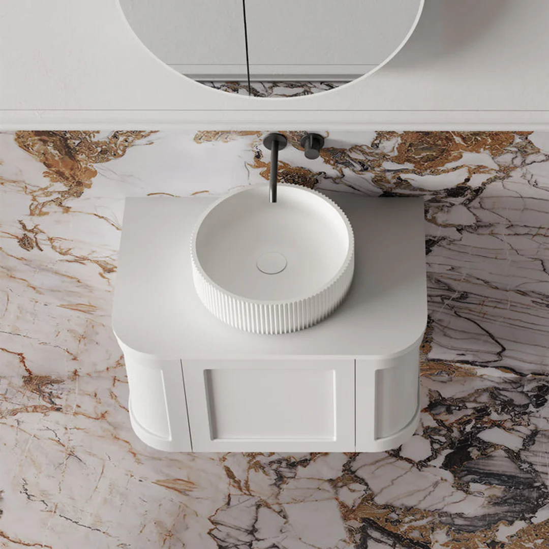 Cassa Design Westminster 750mm Curved Wall Hung Vanity 20mm Solid Stone Bench Top - Image 4