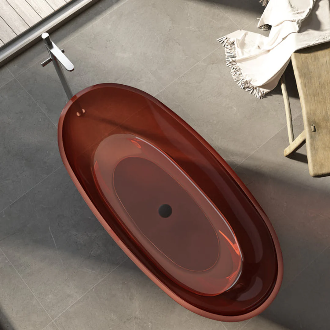 Cassa Design Wow Translucency Resin Stone Bath Amber Brown 1500mm - Image 5