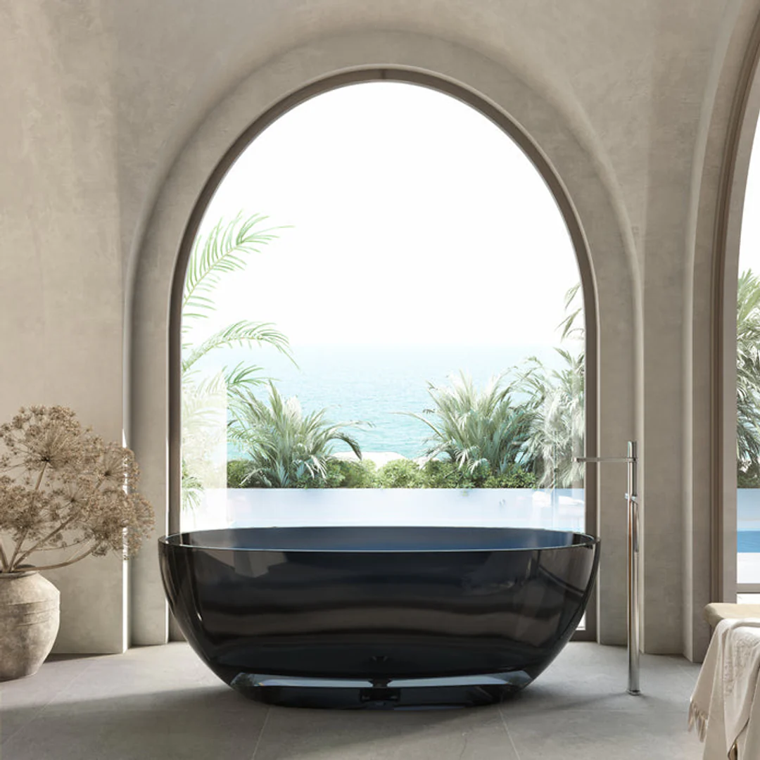 Cassa Design Wow Translucency Resin Stone Bath Morion Black 1500mm - Image 2