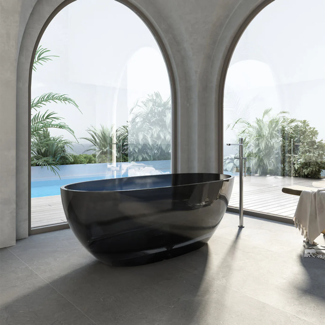 Cassa Design Wow Translucency Resin Stone Bath Morion Black 1500mm - Image 4