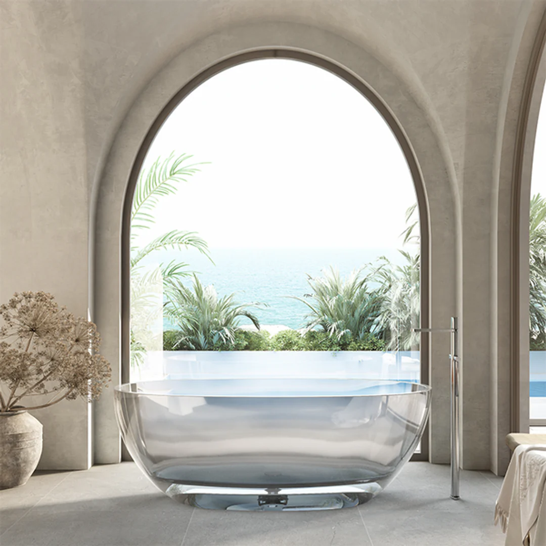 Cassa Design Wow Translucency Resin Stone Bath Crystal Clear 1650mm