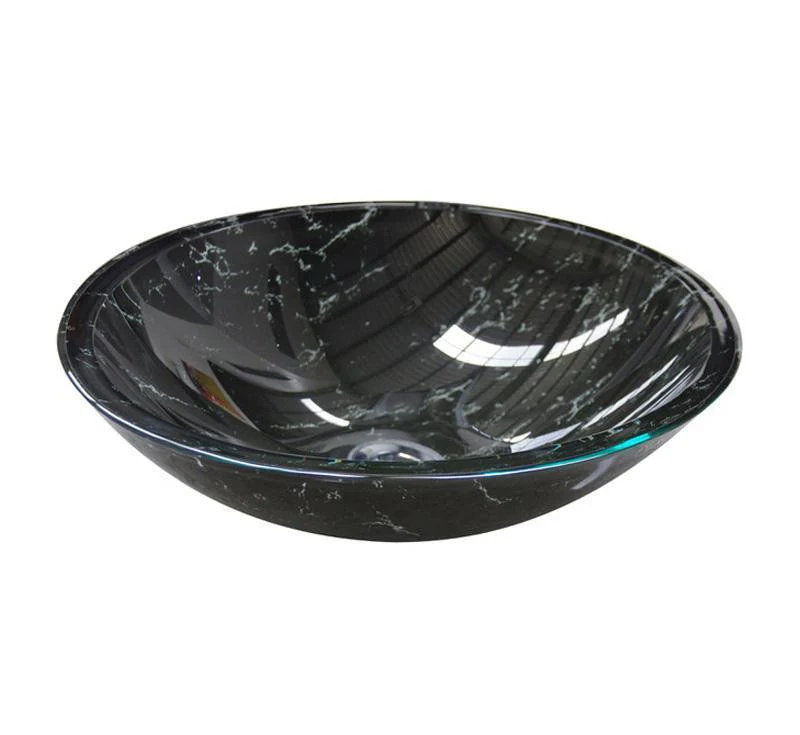 Castano Black Marble Round Glass Basin - Image 3