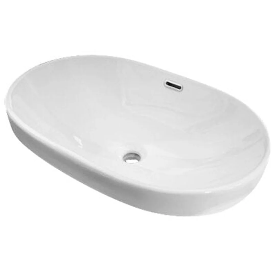 Castano Positano 600mm Inset Basin With Overflow White 600 X 400 X 180mm - Image 2