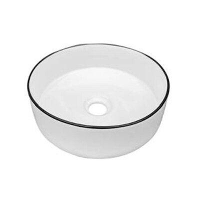 Castano Siera Round 360mm Slim Edge Vessel Basin White With Black Edge - Image 3