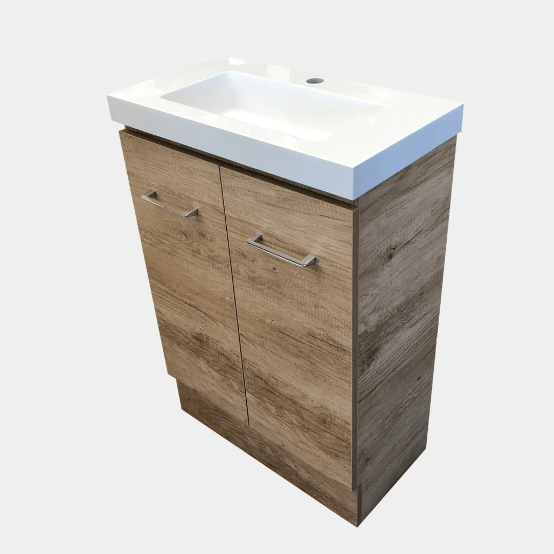 Castano Verona 600 Ensuite Vanity On Kick 1 Tap Hole Oak - Image 2