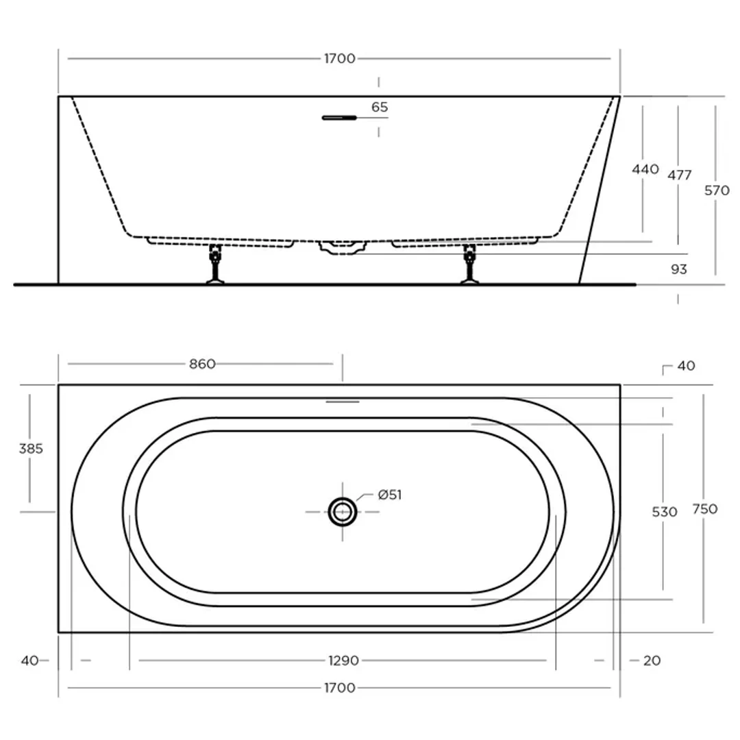 ceano Eco 1700 Corner Bath Left Hand White 1700mm X 750mm - Image 2