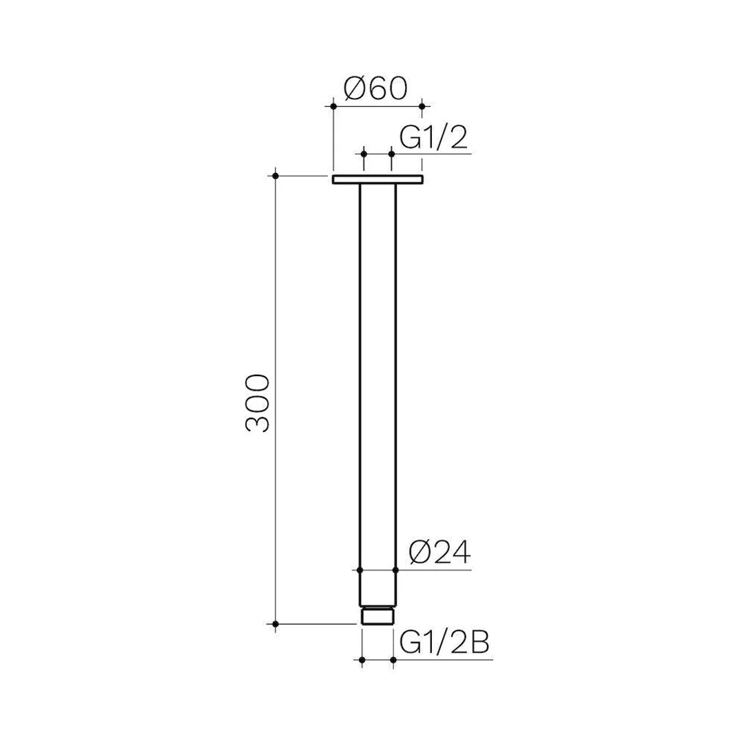 Clark Ceiling Arm 300mm - Matte Black - Image 4