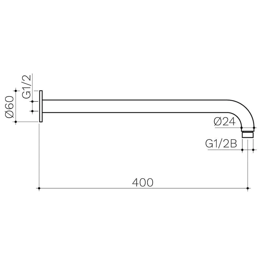 Clark Right Angled Wall Arm 400mm - Matte Black - Image 4