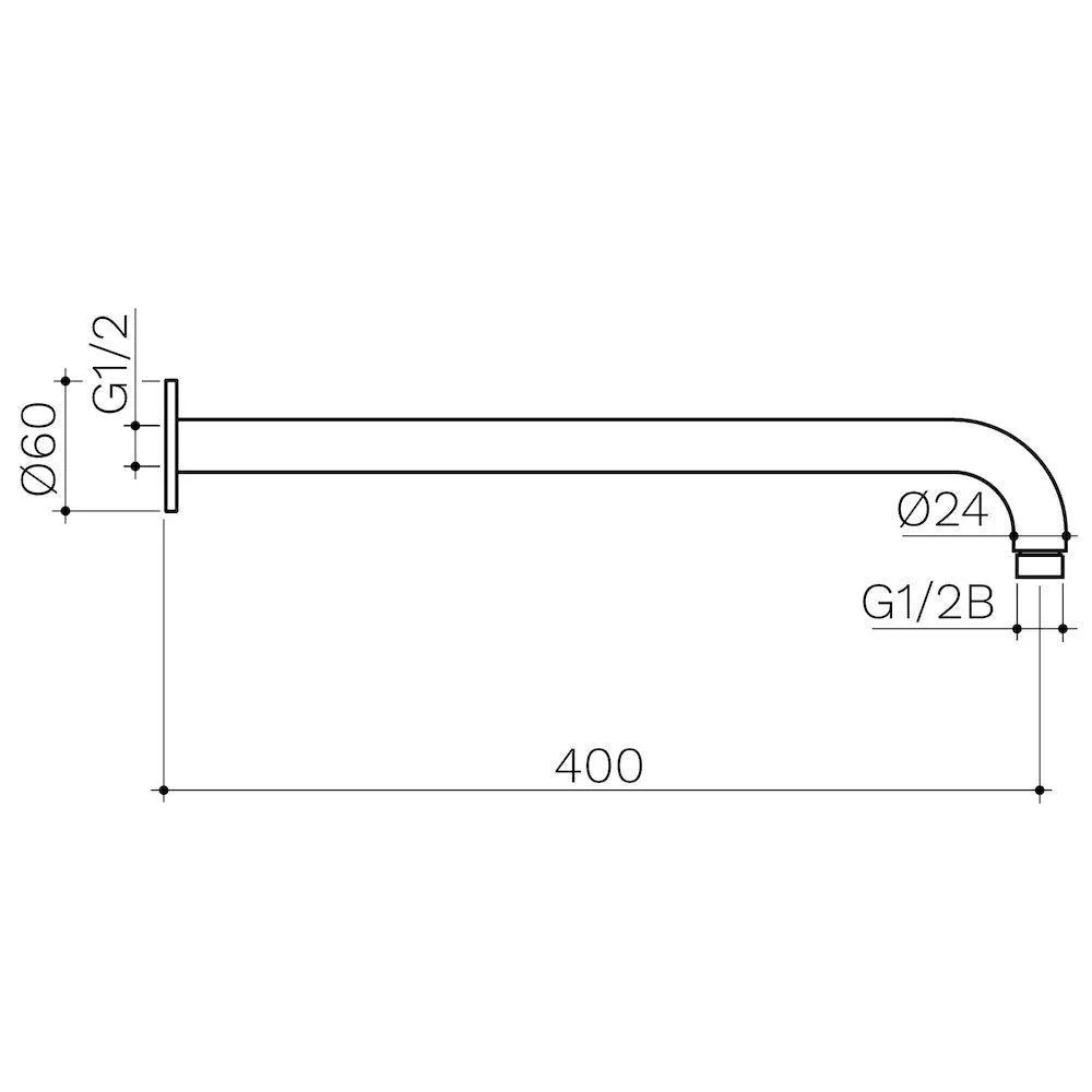 Clark Right Angled Wall Arm 400mm - Matte Black - Image 5