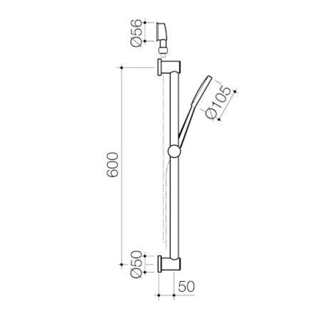 Clark Round Basic Rail Shower - Chrome - Image 4