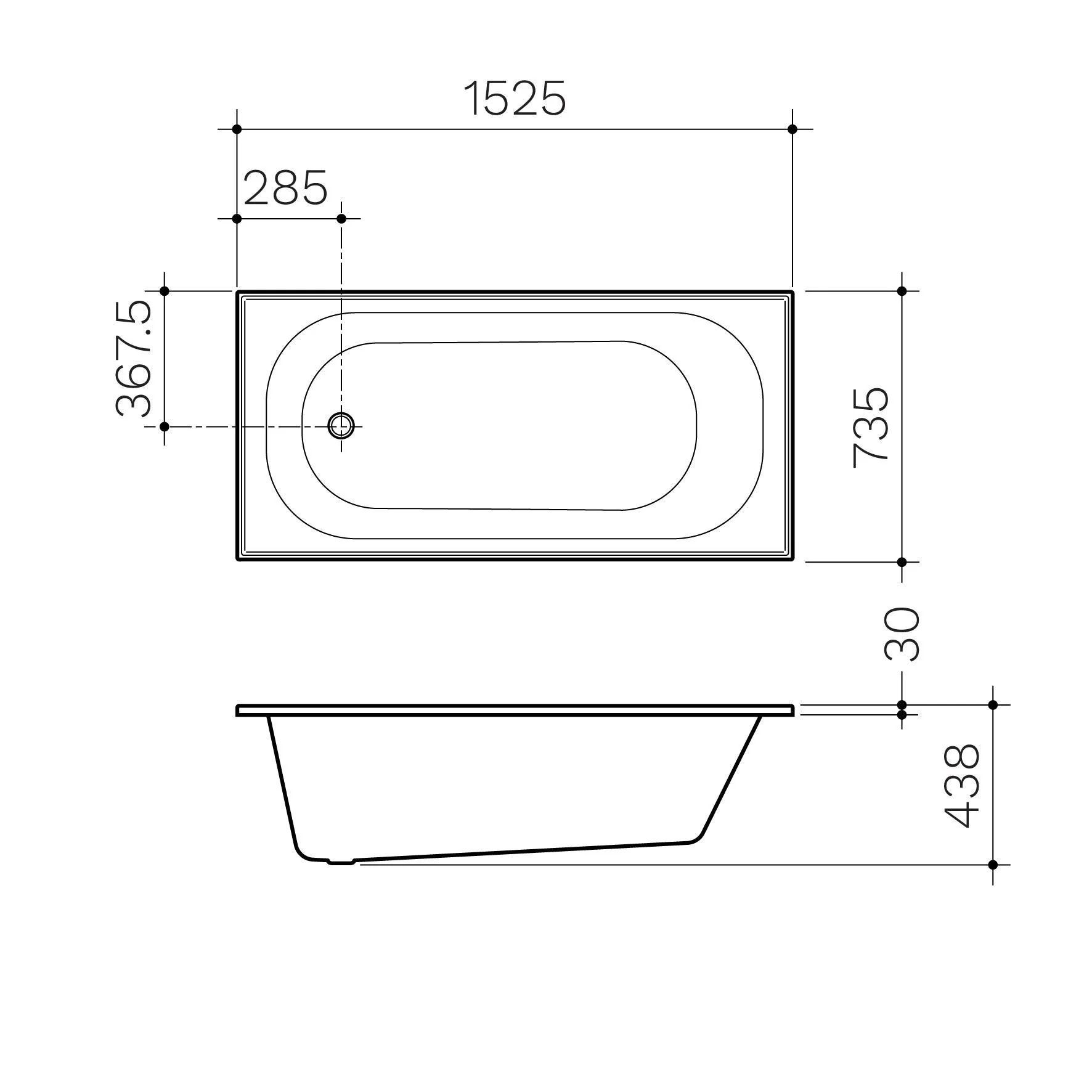Clark Round Bath (No Overflow) 1525mm - Image 5
