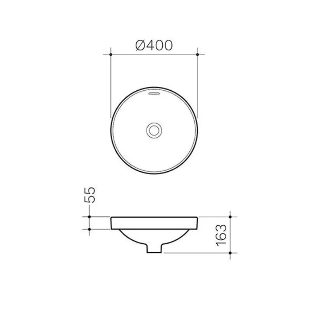 Clark Round Inset Basin 400mm - Image 3