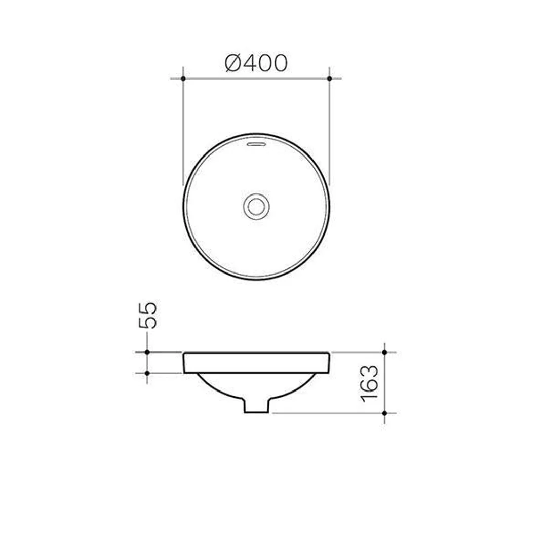 Clark Round Inset Basin 400mm - Image 4