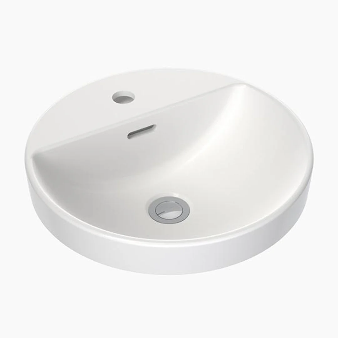 Clark Round Inset Basin With Tap Landing 400mm - Image 2