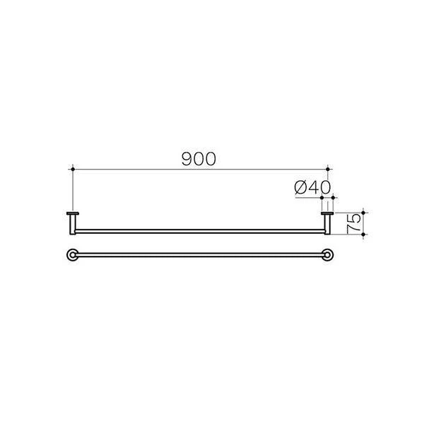 Clark Round Single Towel Rail Chrome - Image 7