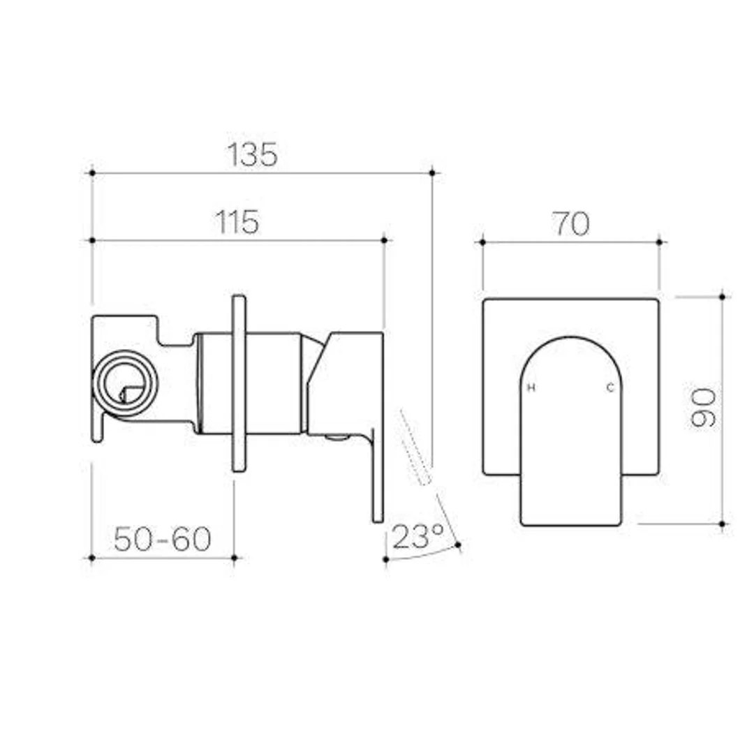 Clark Round Square Wall Mixer - Matte Black - Image 5