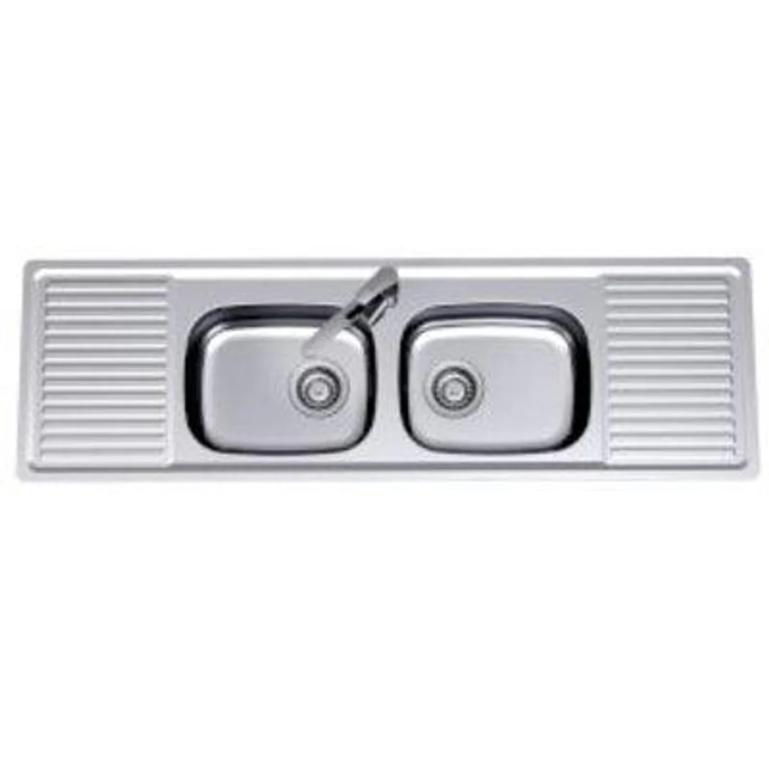 Clark S/S Sink F/Line 3007F 1538mm Dbl Centre Bowls 1 Tap Hole - Image 2