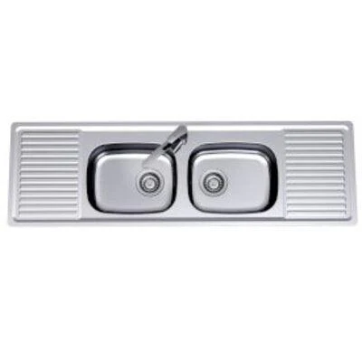 Clark S/S Sink F/Line 3007F 1538mm Dbl Centre Bowls 1 Tap Hole - Image 3