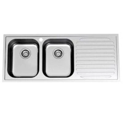 Clark S/S Sink Monaco 5100 1200mm Double End Bowl 1 Tap Hole Left