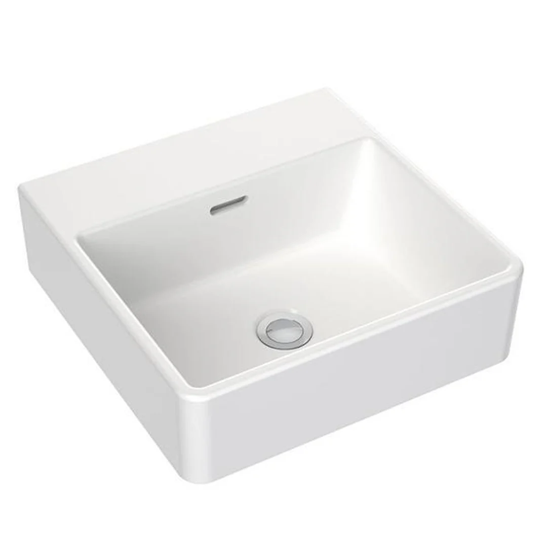 Clark Square Wall Basin 400mm No Tapholes - Image 2