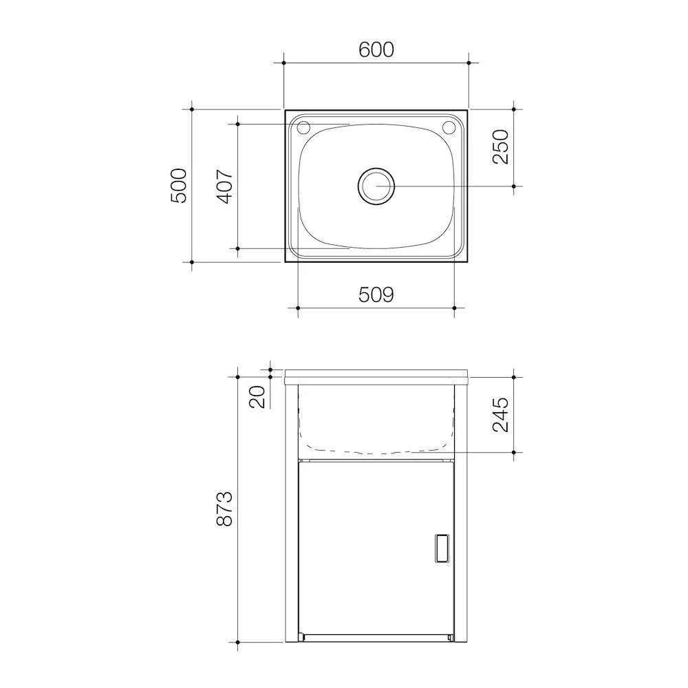 Clark Utility 42 Litre Laundry Tub And Cabinet - Image 4