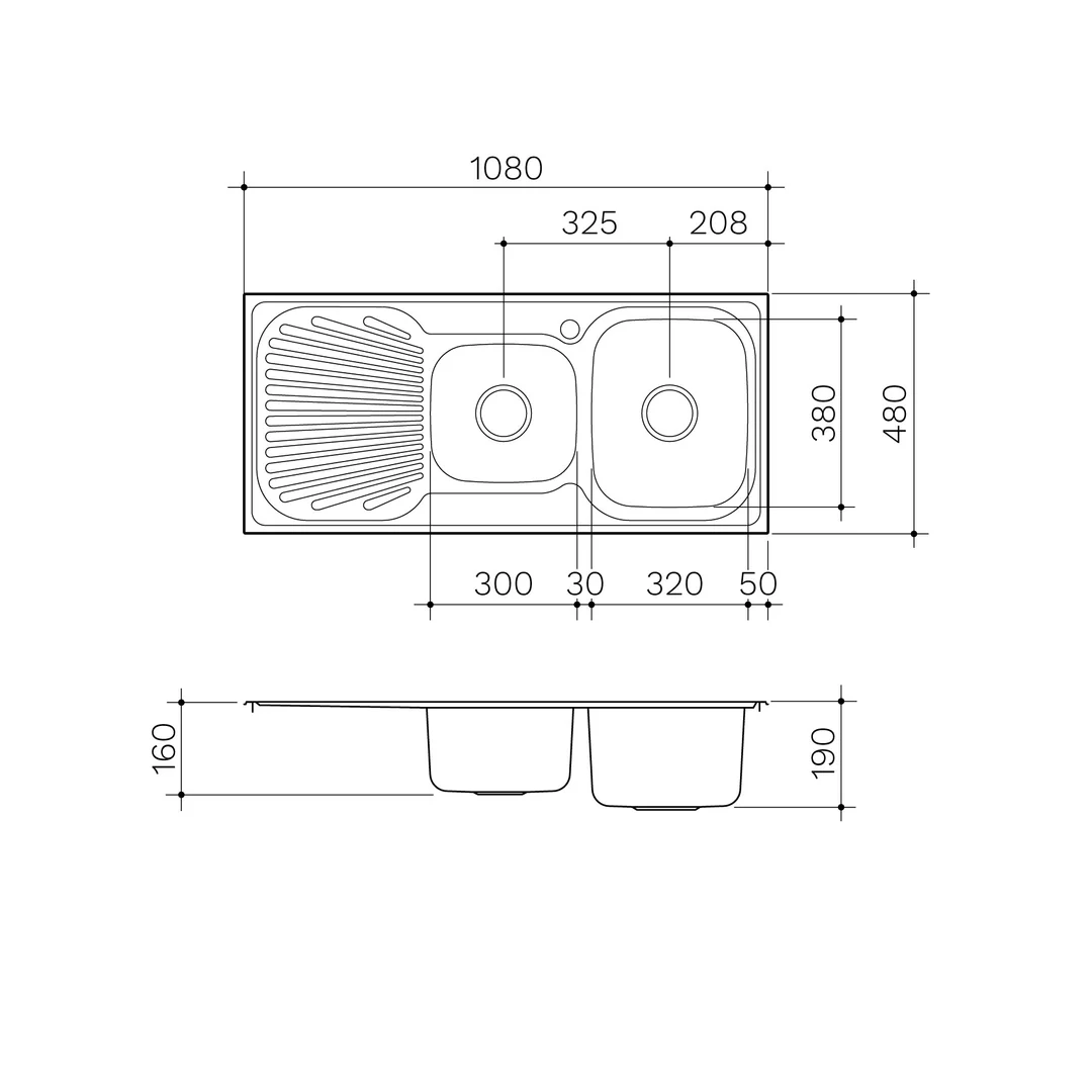 Clark Vital 1080mm 1.75 End Bowl Sink 1127 1 Tap Hole Right - Image 3