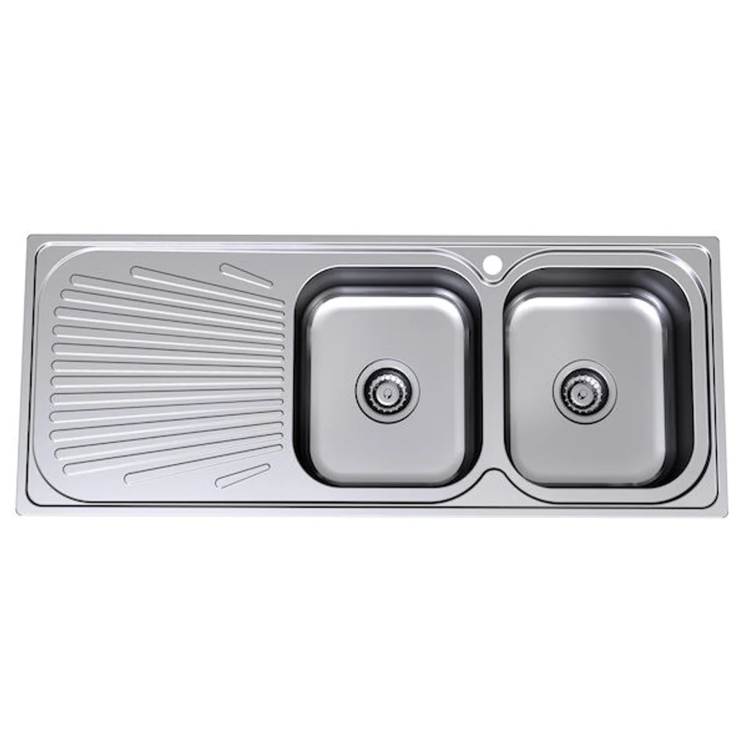 Clark Vital 1180mm Double End Bowl Sink 1129   1 Tap Hole Right - Image 2