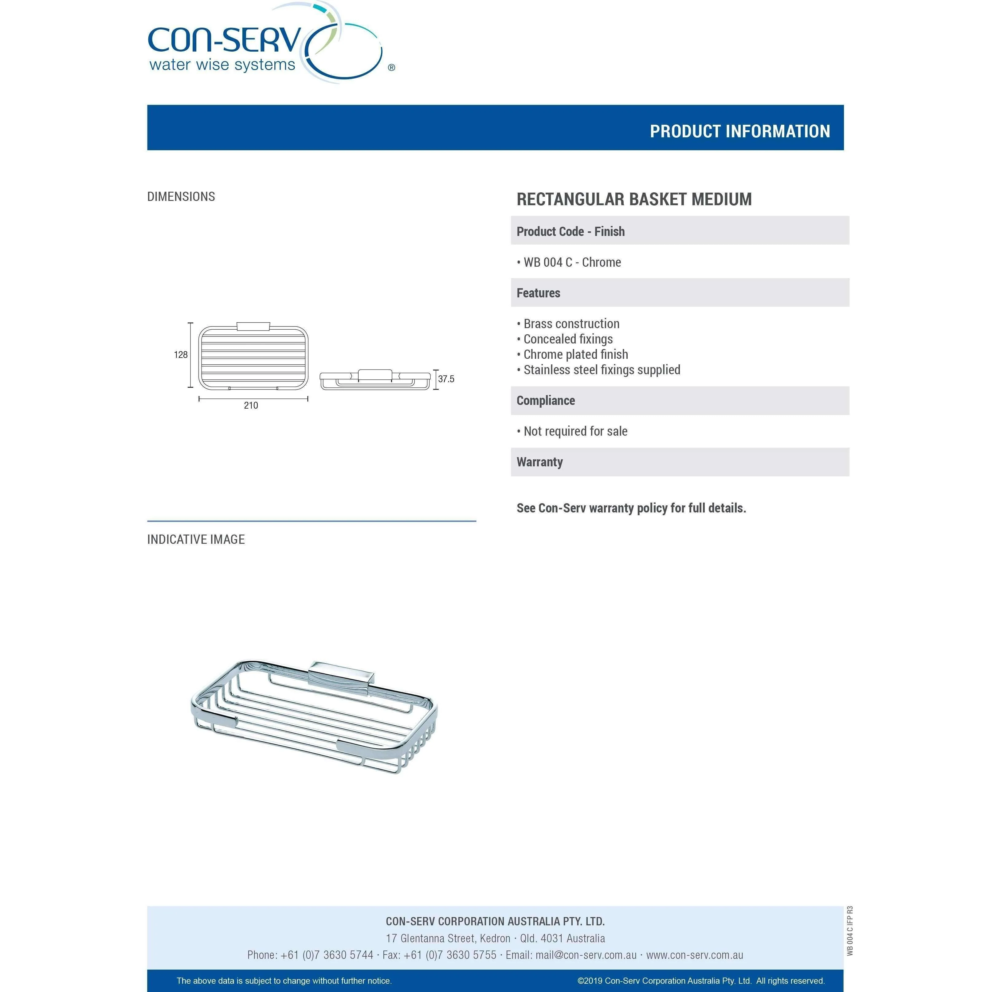 Con-Serv Open Front Rectangular Basket Medium Chrome Wb004C - Image 5