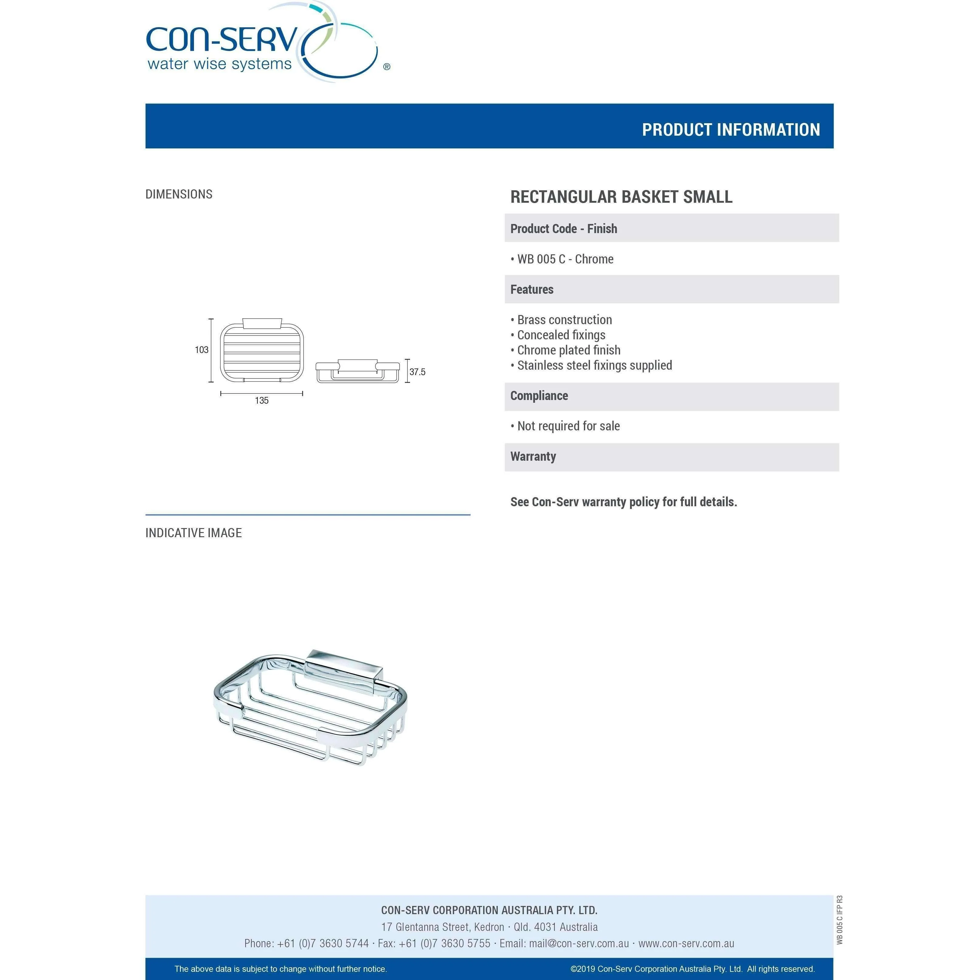Con-Serv Open Front Rectangular Basket Small Wb005C - Image 5