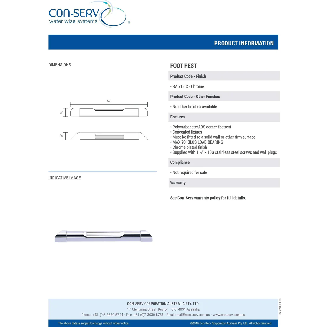 Con-Serv Shower Foot Rest    Ba719C - Image 4