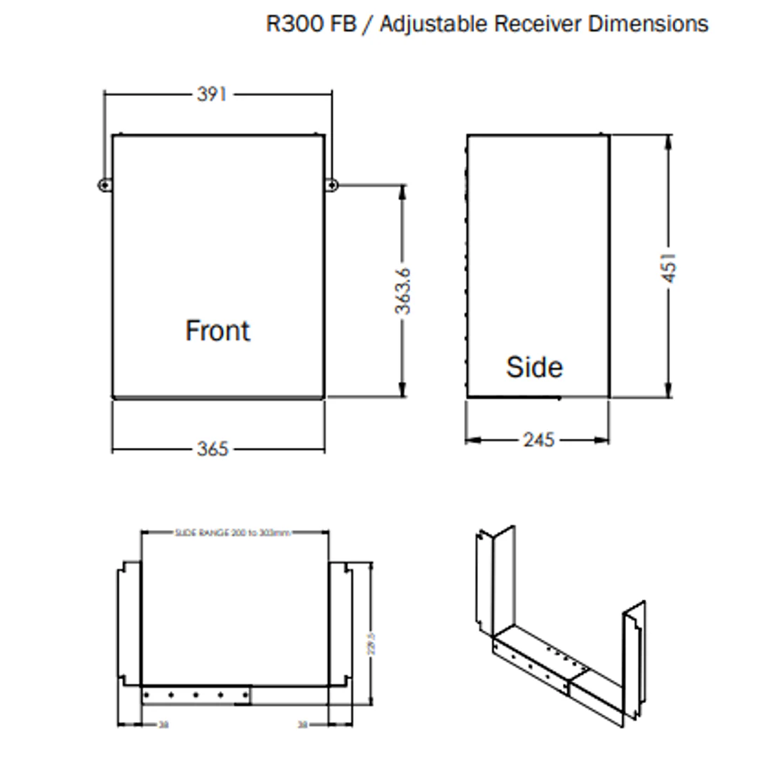 Dam Buster R300 Flatback Rainhead With Adjustable Receiver - Image 6