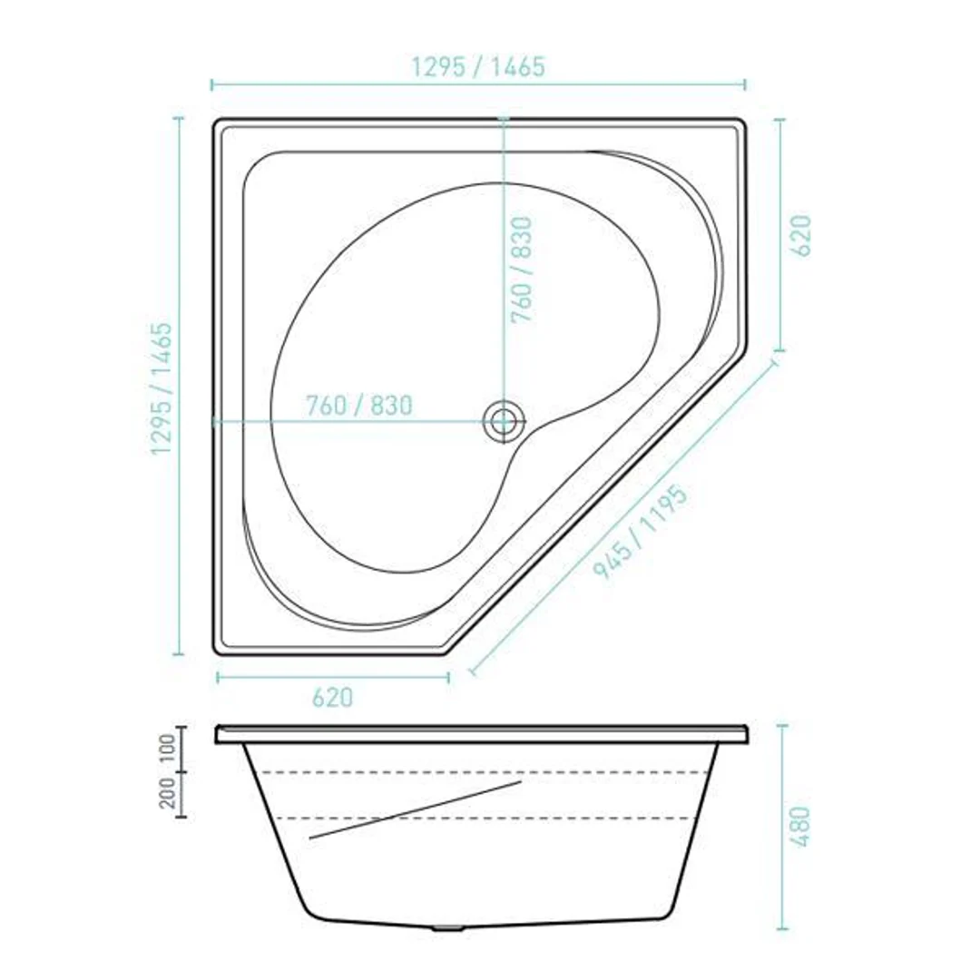 Decina Angelique Bath White 1465mm