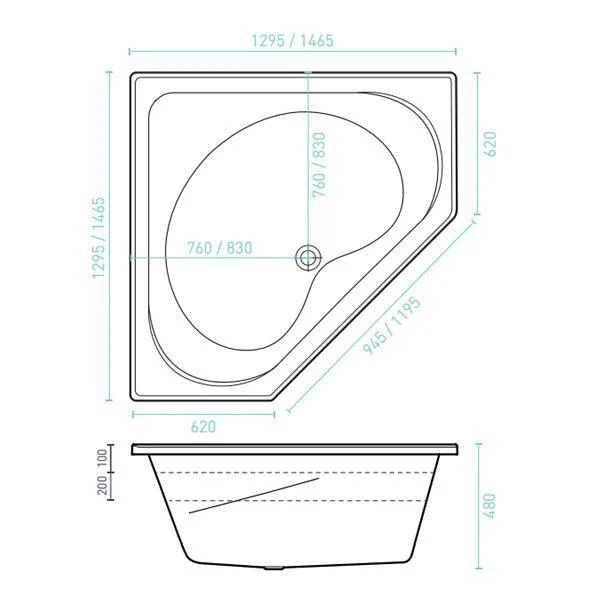 Decina Angelique Bath White 1465mm - Image 4