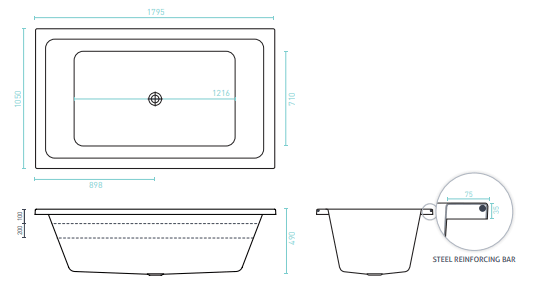 Decina Lago Contour 18 Jets Spa Bath 1795mm - Image 4