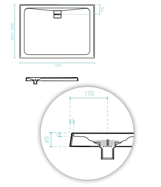 Decina Luna Shower Base 1200 X 900 R/O White - Image 4