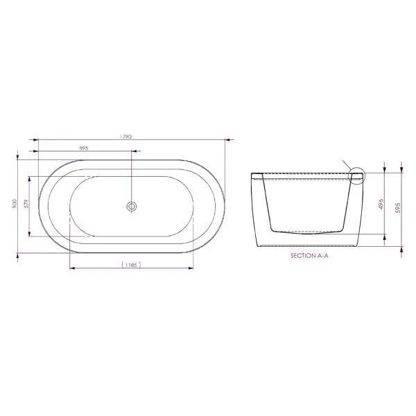 Decina Mintori Contour Freestanding 14 Jets Spa Bath 1790mm - Image 7