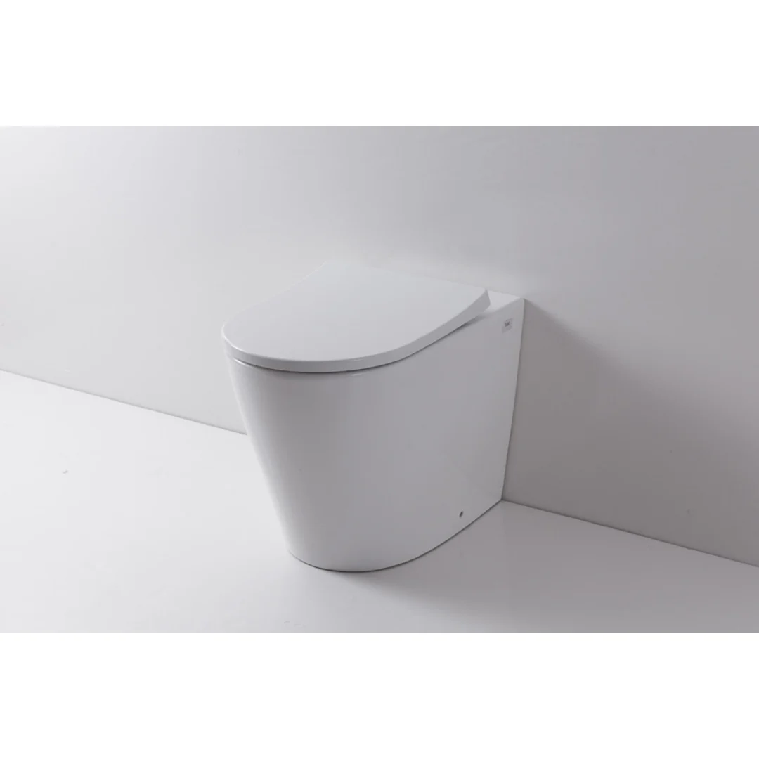Decina Rebee Wall Faced Pan & Geberit In-Wall Cistern & Chrome Square Buttons - Image 8