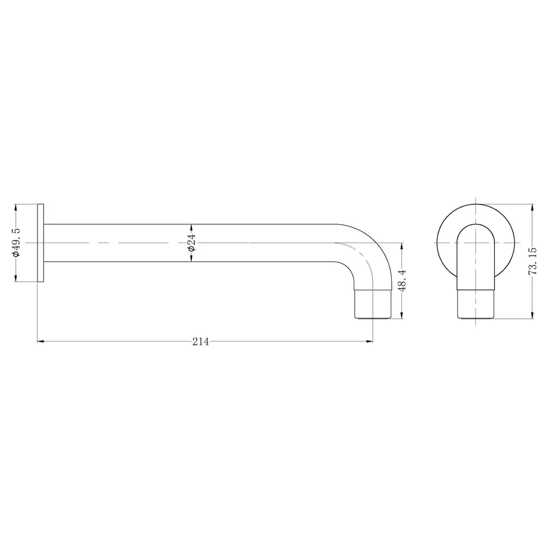 Nero Dolce Spout Only (200Mm) Matt Black - Image 4