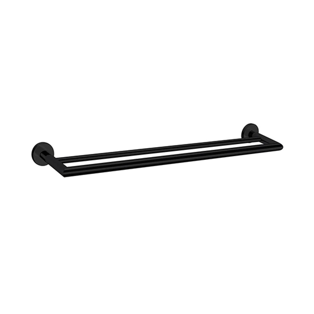 Nero Dolce 700Mm Double Towel Rail Matt Black - Image 2