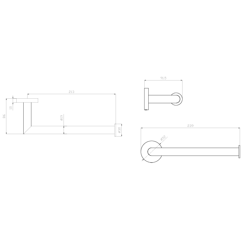Nero Dolce Hand Towel Rail Matt Black - Image 8